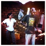 Directing on set. Directing on set.